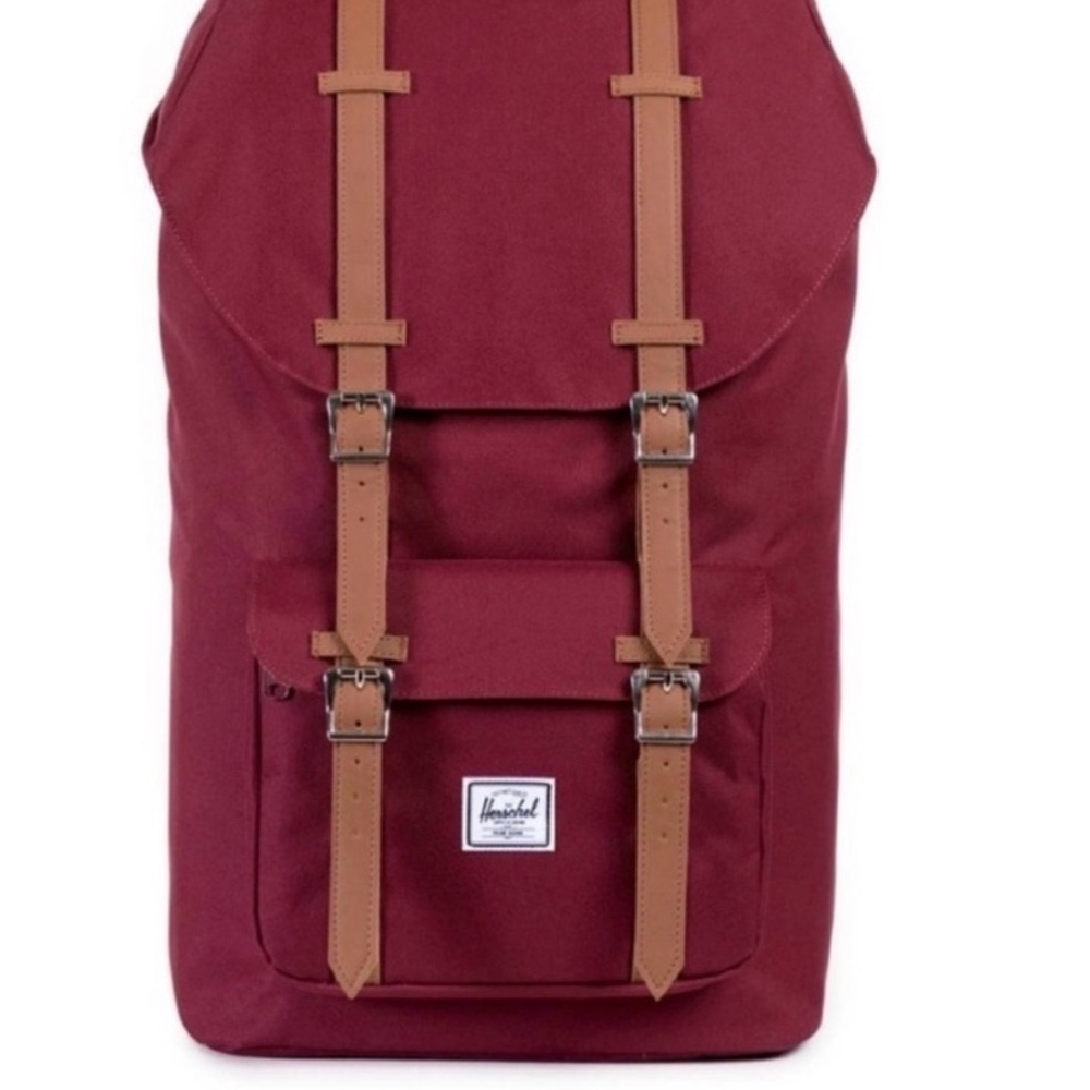 Herschel Supply Company Burgundy Backpack with Brown Straps